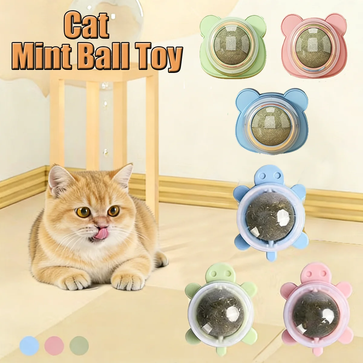 

1 Pc Cat Peppermint Ball Toy Safe and Healthy Cleaning Ball Adheres To The Wall Cleans Teeth Relieves Boredom
