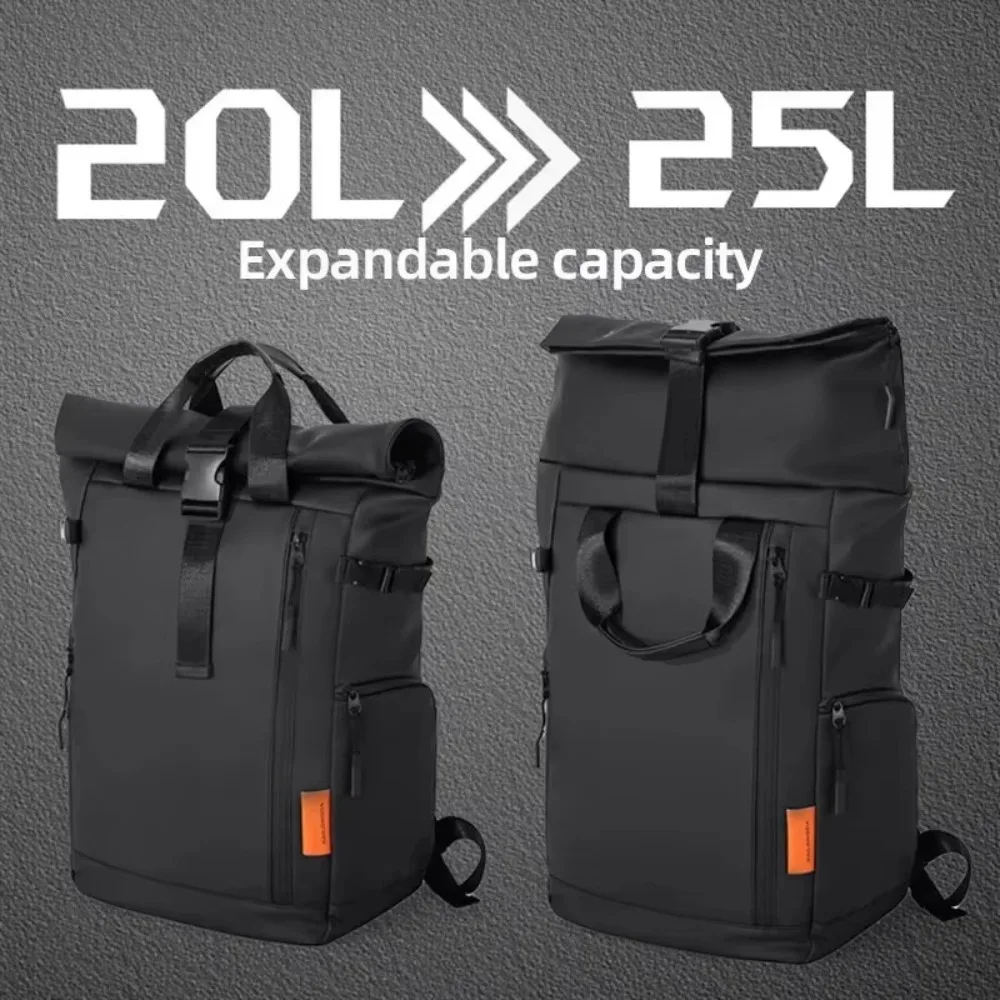 Adjustable Backpack Roll-up Expansion Water-repellent Fabric Computer Pack Large Capacity Multi-purpose School Bag Students