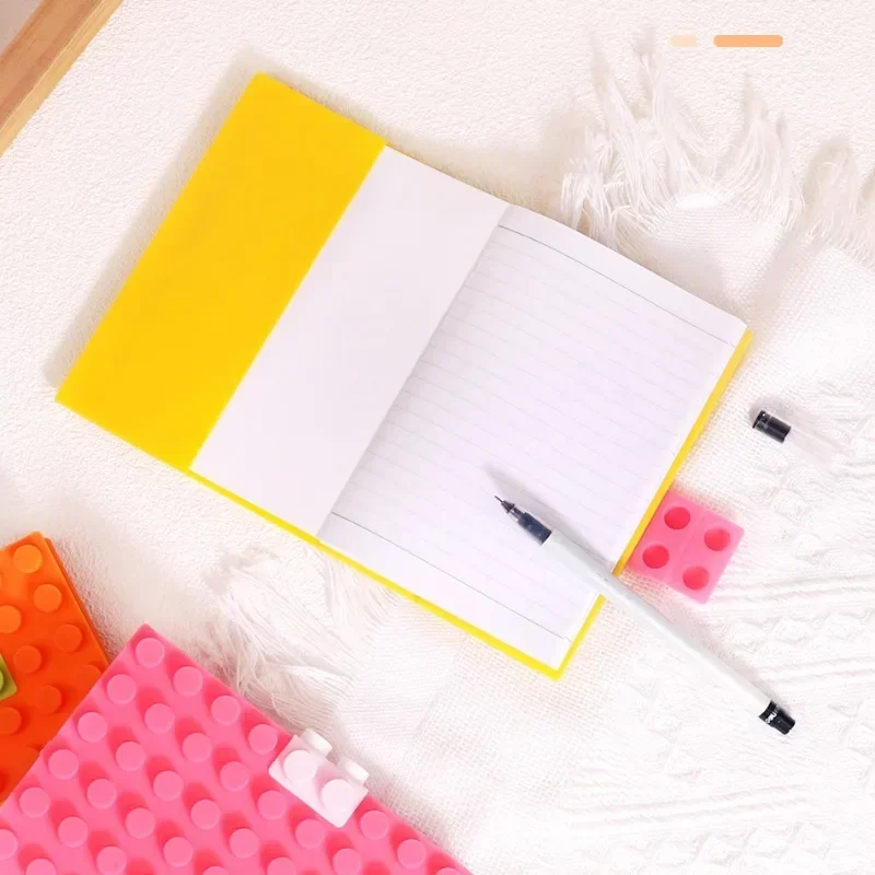 Creative Fun Candy Color Building Blocks Soft Silicone Shell Notebook Cute Student Stationery Journals Book Office Accessories