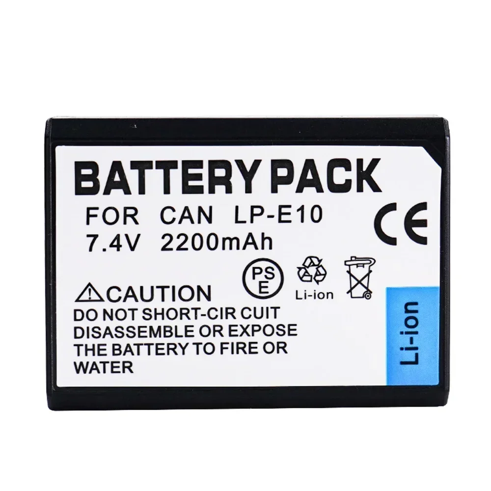 LP-E10 LP E10 2200mAh LPE10 Batteria ricaricabile per Canon EOS 1100D 1200D 1300D 2000D 4000D Rebel T3 T5 T6 KISS X50 X70 Batteria
