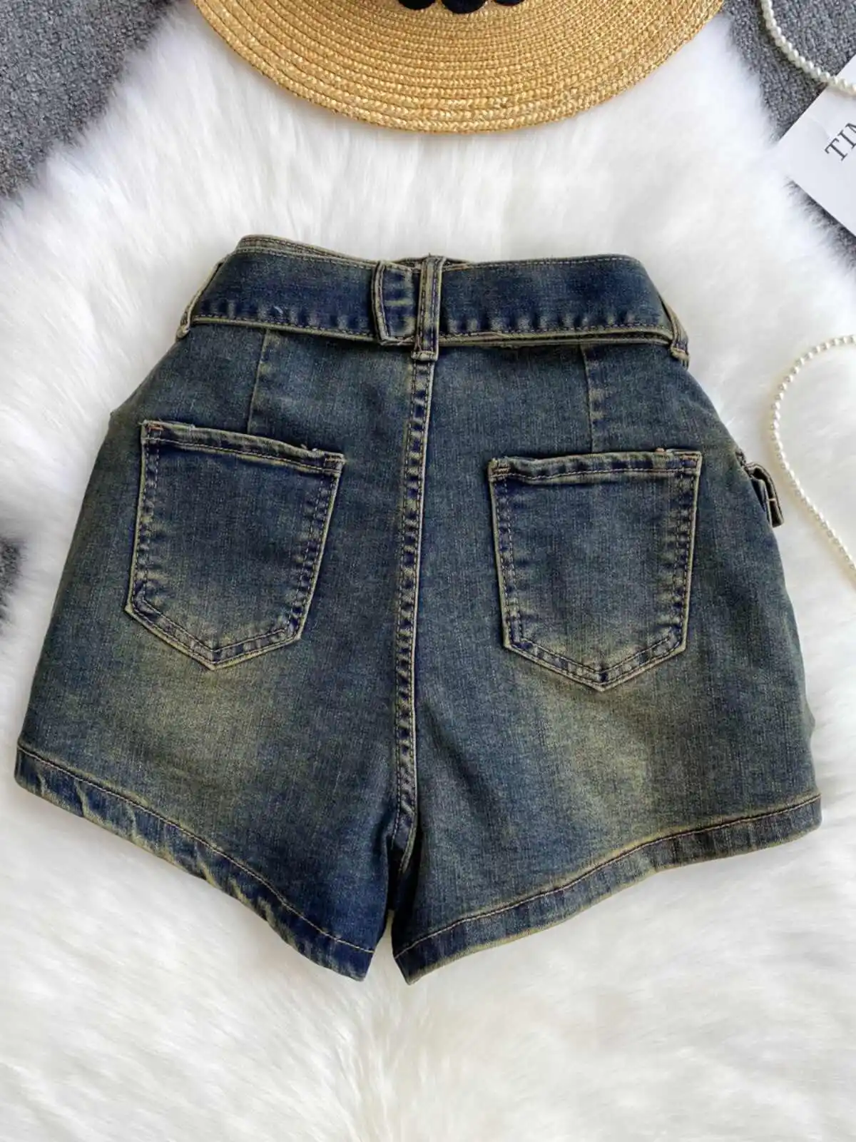 Women's Micro Cargo Denim Shorts Low Waist Mini Jeans Shorts 2000s Y2k Harajuku Vintage Gothic Cowboy Short Pants Clothes Summer