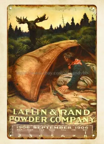 Early 1906 Laflin & Rand Powder Company Calendar metal tin sign home decor