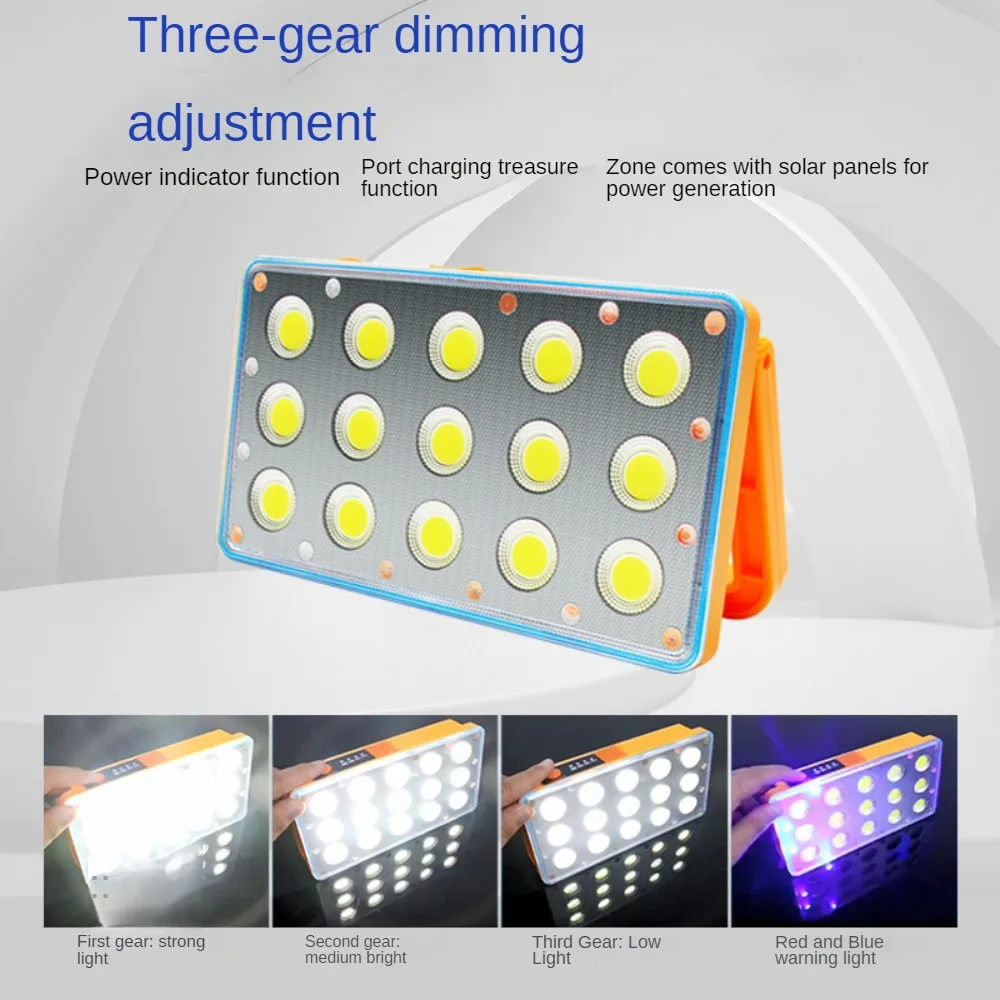 

150W Solar Charging Led Camping Light, Mobile Phone Power Supply, Emergency Light ,High Lumen LED Work Light , 3 Dimming Modes