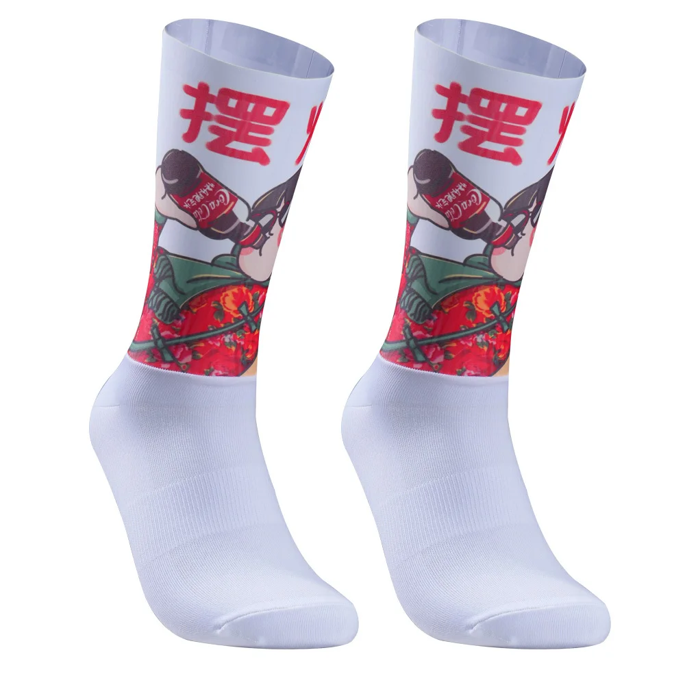 Whiteline Socks Summer Silicone Anti Slip Aero Cycling Socks Men Bicycle Sport Running Bike Socks Calcetines Ciclismo