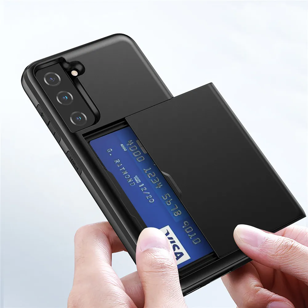 Для Samsung S21 Plus Чехол Galaxy S22 Ultra Чехол Hybrid Tough Slide Wallet Card Armor Чехол Для Samsung S21 Ultra S20 Plus Чехол