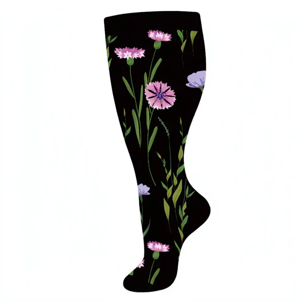 Athletic Compression Socks For Plus Size Fitness Running Hiking Long Calf Support Stockings Breathable Nylon Wear