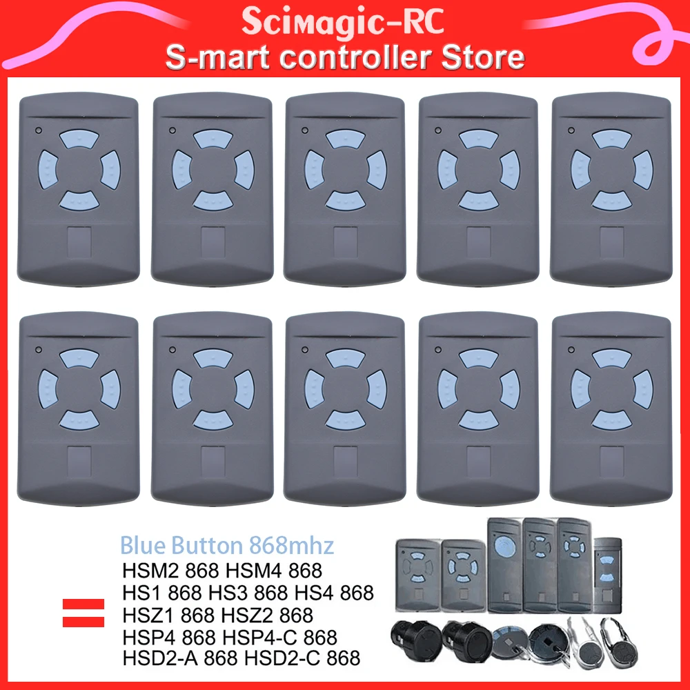 10pcs/pack HORMANN HSM4 868MHz Garage Remote Control for HORMAN HSE2 HSE4 HSM2 HS2 HS4 Wireless Gate Door Opener Have Battery