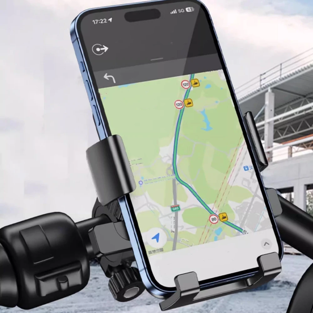Shockproof Bicycle Mobile Phone Holder: Abs Material, 360 °   Rotation, Fast Release, Compatible with Gps Navigation