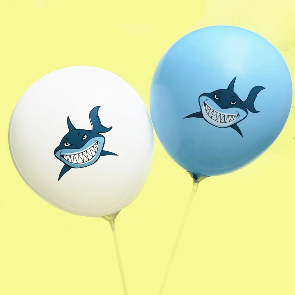 

10pcs 12Inch Colorful Shark Printed Latex Reusable Decorations For Birthday Shower Wedding Carnival Festival Homecoming