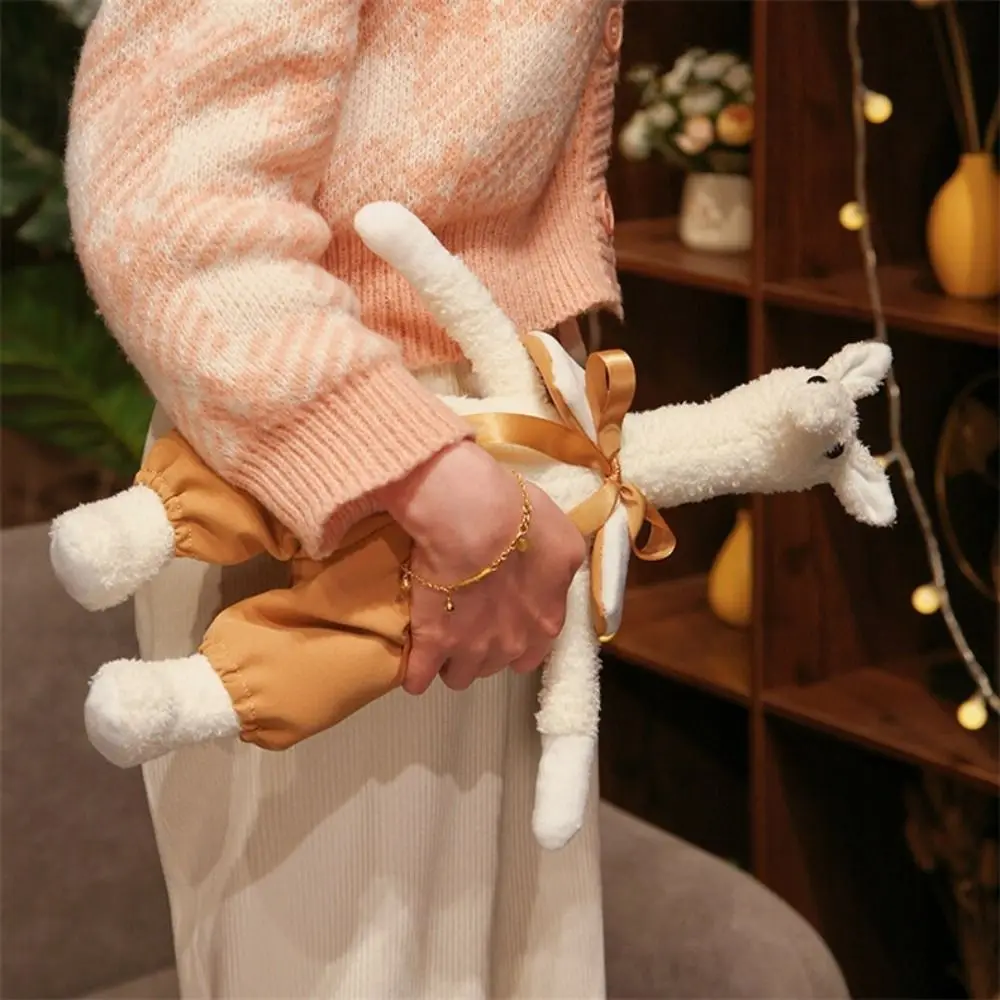 Cute Fluffy Giraffe Interactive Handmade Stuffed Animal Giraffe Cartoon Comfortable Children Stuffed Alpaca Home Decor