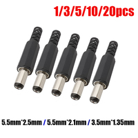 5.5 2.1mm DC Power Connector Male Plug 5.5 2.5mm 3.5 1.35mm Jack Barrel 12V 3A Soldering DC Adapter For DIY Electronic LED Strip