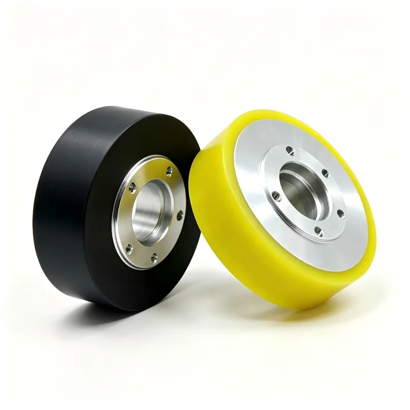 Custom Aluminum Core PU Coated Guide Wheels Rubber Caster Wheels Ball Bearing Anti-Deviation Industrial Positioning Rollers