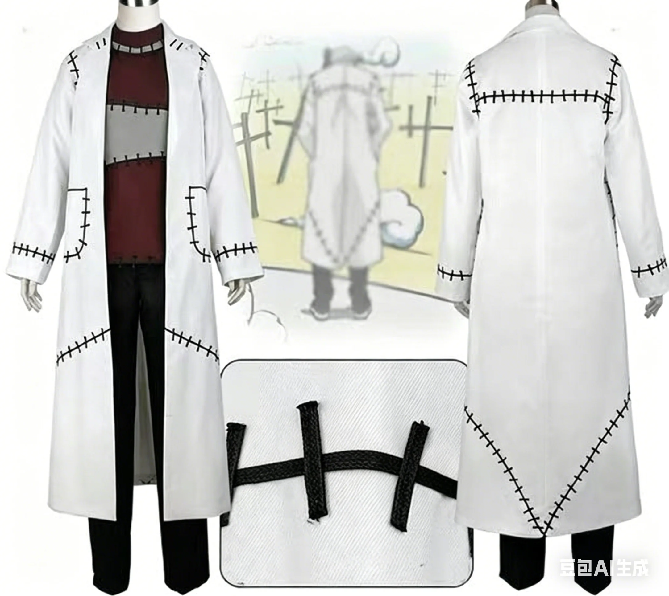 

Anime Soul Eater Roleplay Dr Stein Cosplay Costume Doctor White Long Coat Trench Top Uniform Party Halloween Carnival Suit