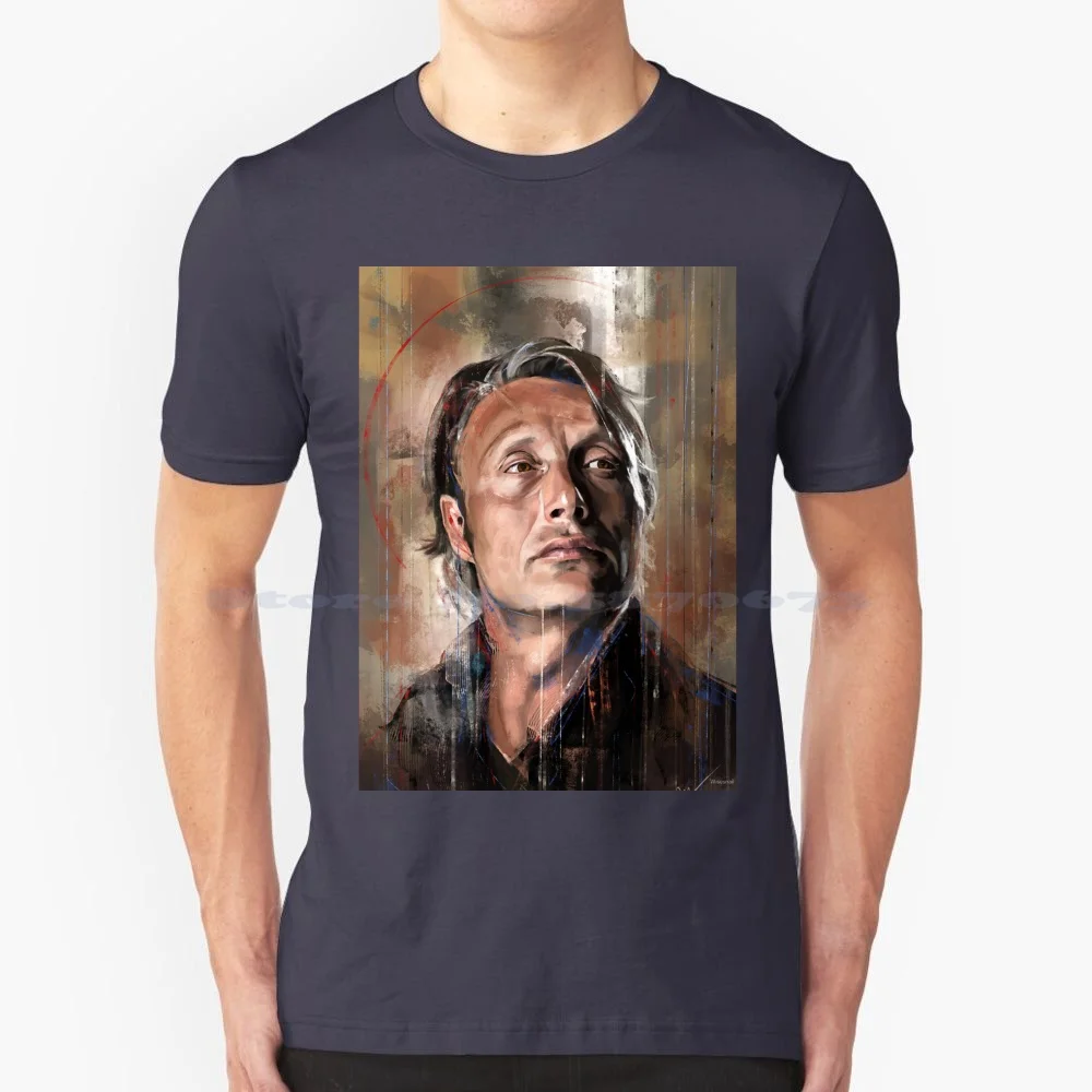 What ? T Shirt 100% Cotton Tee Mads Mikkelsen Hannibal Lecter Wisesnail Portrait