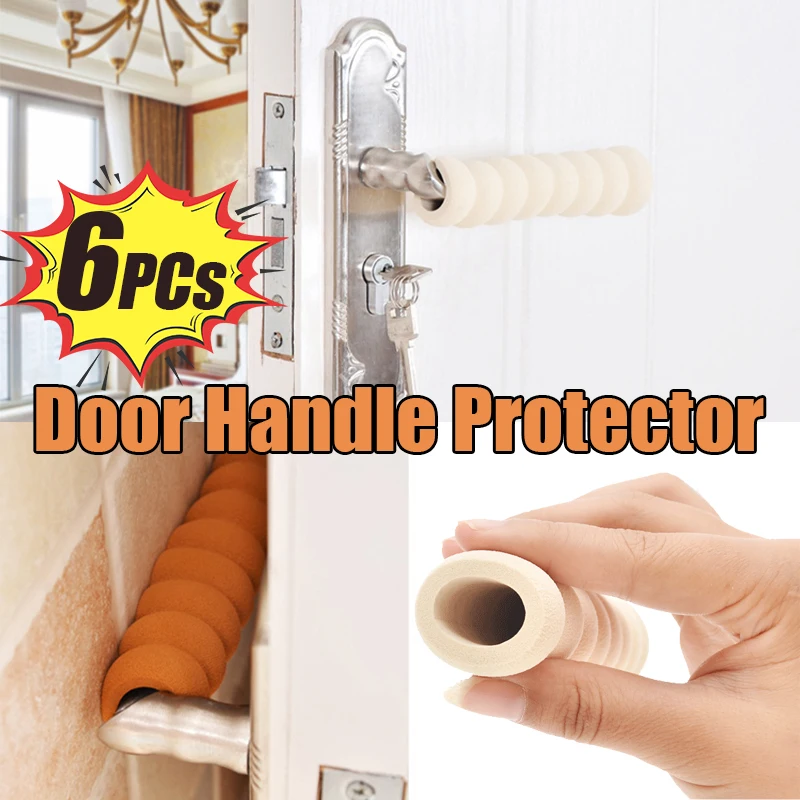 

1/6PCs Soft EVA Rubber Door Handle Cover Crash Pad Round Door Knob Covers Foam Furniture Protector Baby Safety Static-free