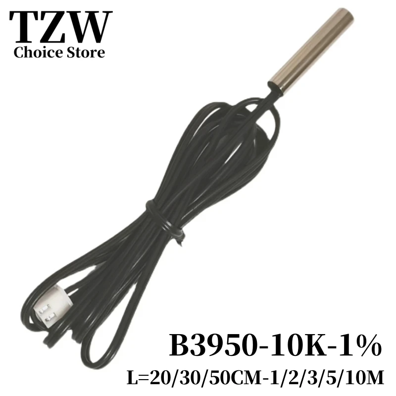 TZW 20CM 30CM 40CM 50CM 1M 2M 3M 5M 10M NTC Thermistor Temperature Sensor Waterproof Probe Wire 10K 1% 3950 W1209 W1401 cable