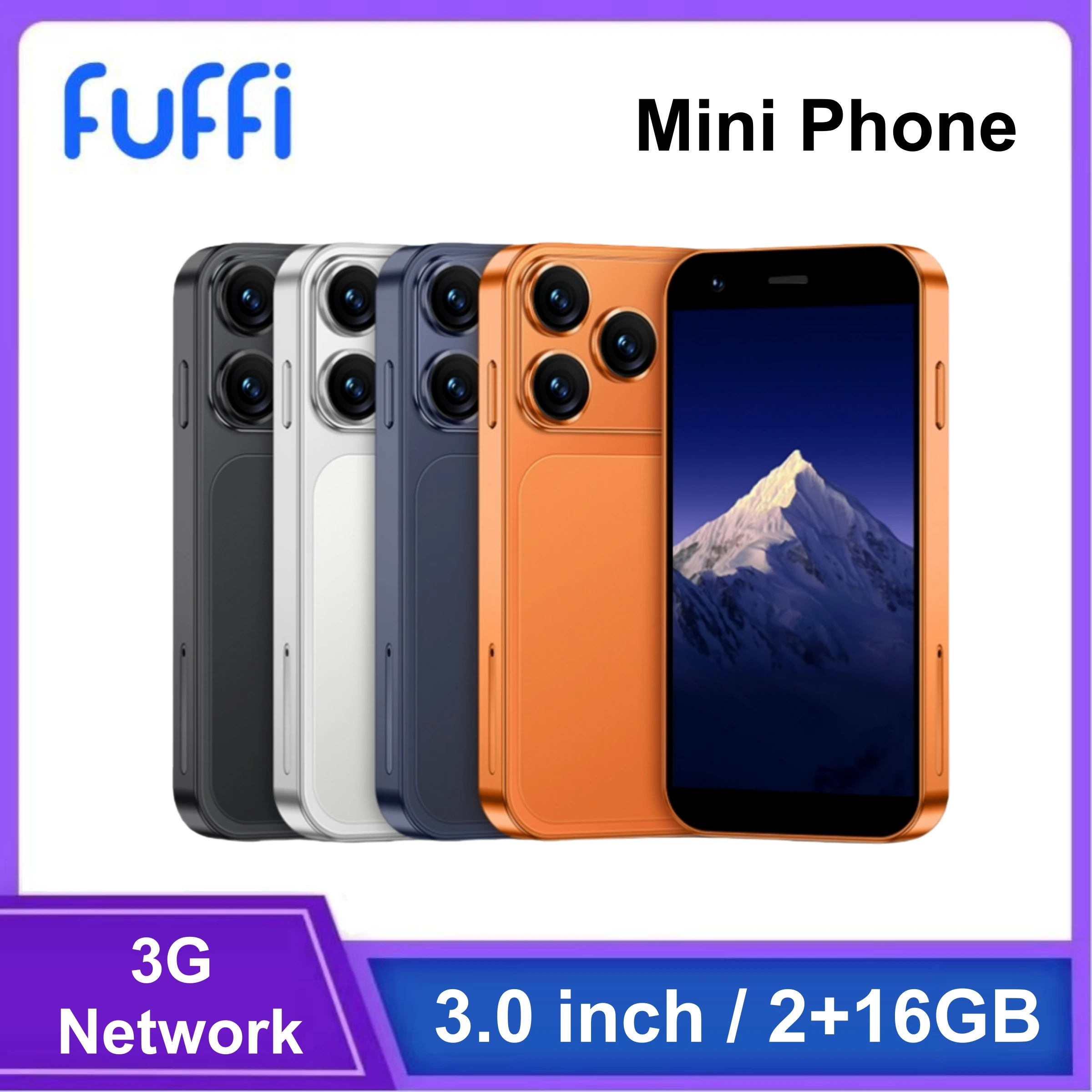 FUFFI-i17 Mini Smartphone 3.0 Inch HD Display Android Phone, Face ID, 16GB ROM, 900mAh Battery, Portable Small Cellphones Phone