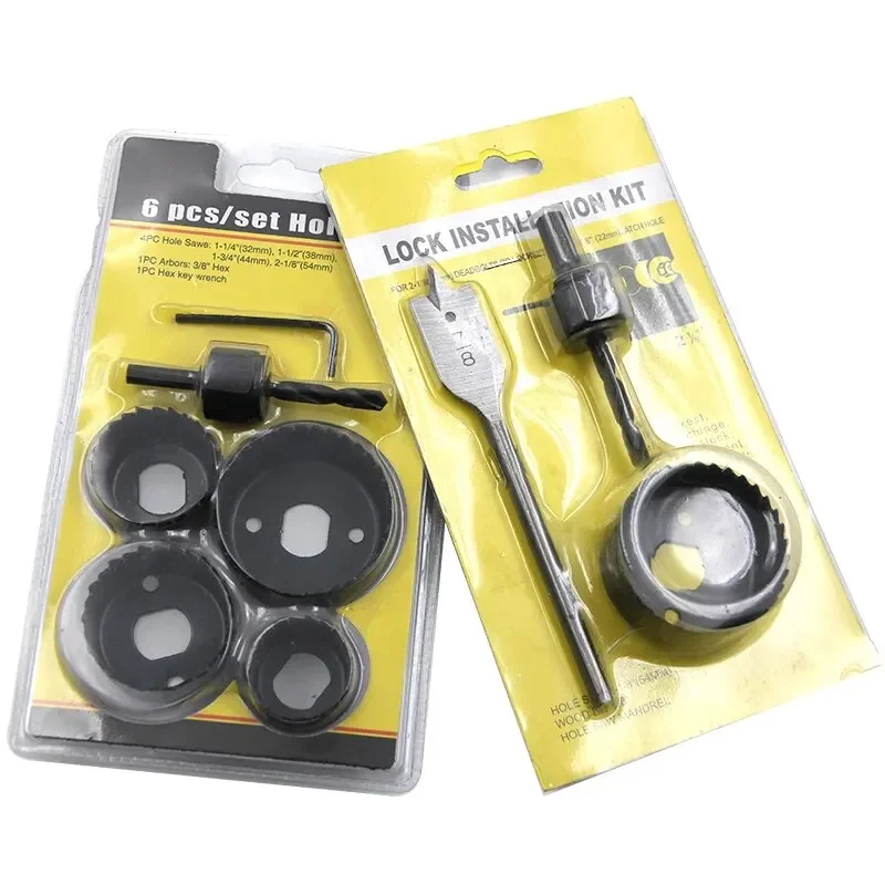 3PC Hole Saw Gypsum Board Hole Opener 32-54mm Ceiling Drilling Tool 6PC Bubble Shell Assembly Set