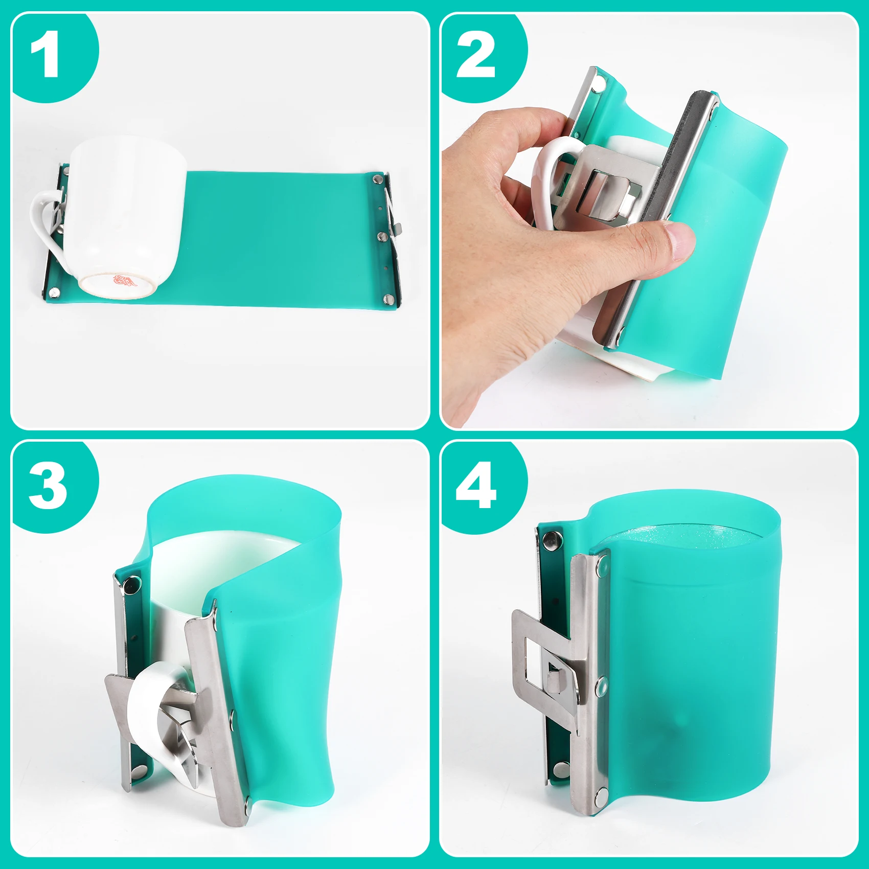 3 uds impresora de sublimación 3D taza de silicona envolturas abrazaderas taza de 11OZ accesorio de molde de silicona taza para impresión de tazas de sublimación 3D