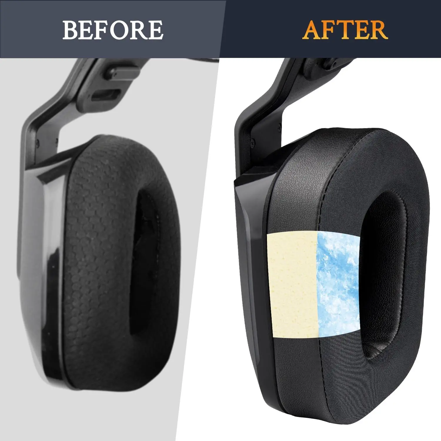 Almohadillas de repuesto profesionales para auriculares inalámbricos para juegos Logitech G733 G535 G335 Lightspeed, almohadillas para los oídos con