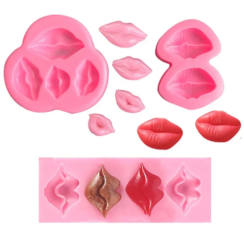 3D Lip Silicone Mold DIY Handmade Love Lips Modeling Chocolate Cookies Pastry Cake Decoration Baking Tools Kitchen Silicone Mold