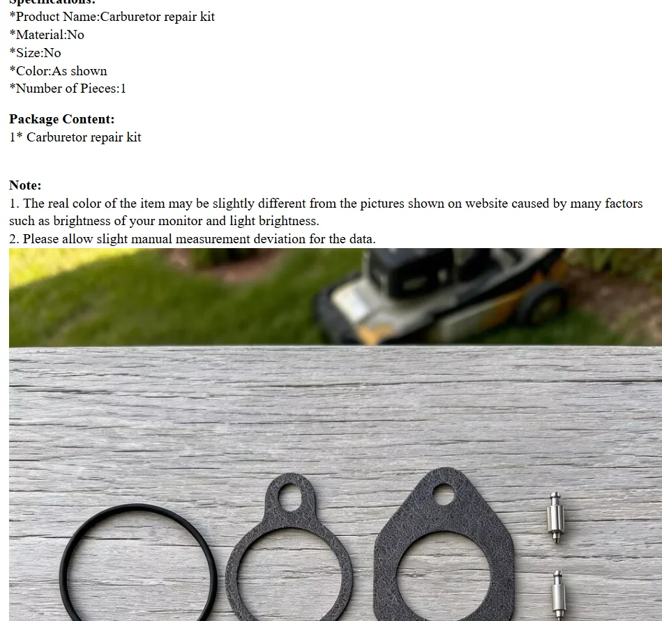 1 Juego de kit de reparación de carburador 12-757-03-S para motores CH11 CH16 CV11 CV16, juego de juntas para reconstrucción de motor, piezas para cortacésped CV460, CV490, CV491