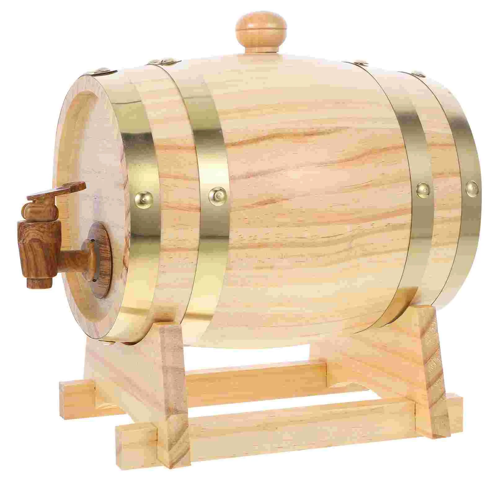 

Water Bottle Organizer Wooden Barrel Scene Decoration Props Drink Dispenser