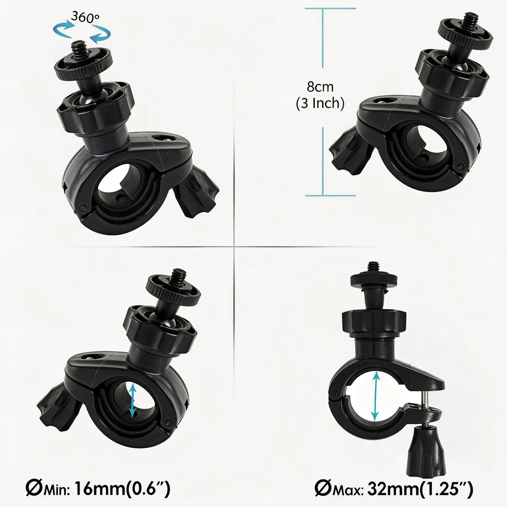 Bicycle Handlebar Mount Bike Holder For GoPro Hero 13 12 11 10 9 Insta360 X5 SJCAM AKASO DJI Osmo Action 6/5 PRO/4/3 Nano Camera - view 3