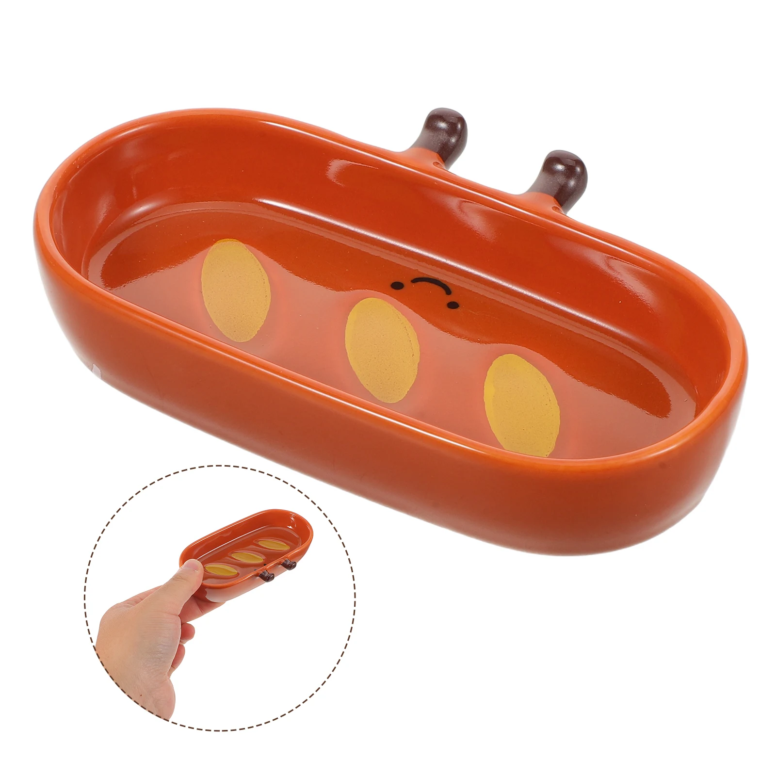 

Ceramic Baguette Shape Dipping Bowl Cute Loaf Shape Mini Sauce Plate for Kitchen Home Breakfast Snack Condiment Dish