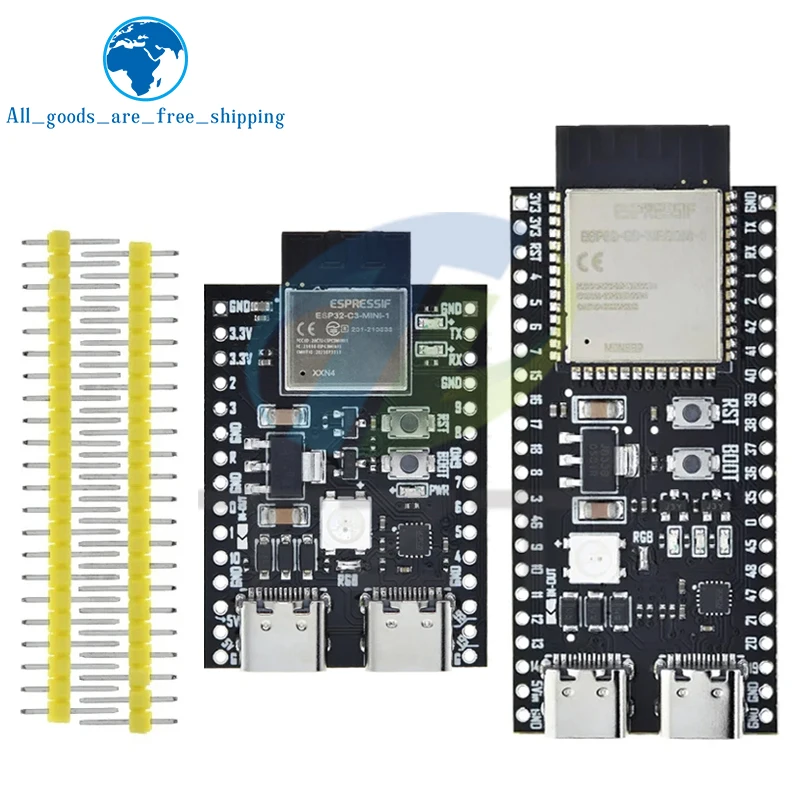 TZT ESP32/ ESP32-S3/ESP32-C3 Dual Type-C Development Board ESP32-C3-DevKitM-1 ESP32-C3-MINI-1 ESP32-S3-DevKitC-1 N16R8