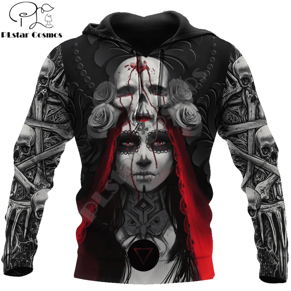 

Skull Girl Sugar Skull 3D All Over Printed Mens hoodies & Sweatshirt Autumn Unisex zipper Hoodie Casual Sportswear DW877