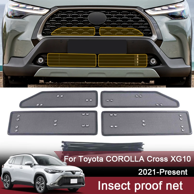 Car Insect Proof Net For Toyota Corolla Cross XG10 2021-2025 Water Tank Cover Racing Grid Protective Net Condenser Accessory