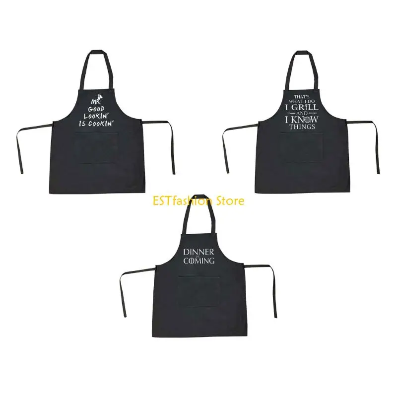 

Y5gc Регулируемый фартук Bib с 2 карманами, кухонный ресторан Chefs Chefs Frhash Gifts