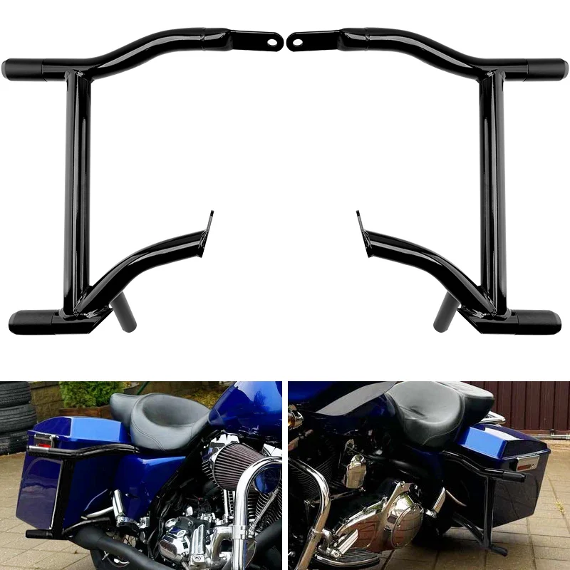 

Motorcycle Saddlebags Guards Crash Bars Left Right Rails For Harley Touring Street Electra Glide Road King Glide 1997-2008