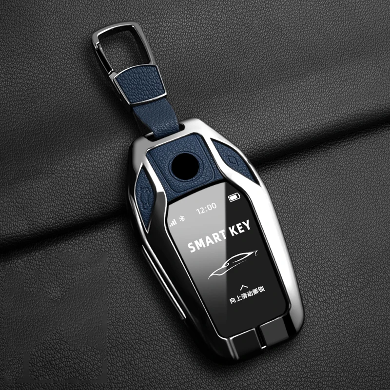 

LED Display Metal Car Key Case Holder Shell Cover For BMW 5 7 Series G11 G12 G30 G31 G32 I8 I12 I15 G01 G02 G05 G07 X3 X4 X5 X7