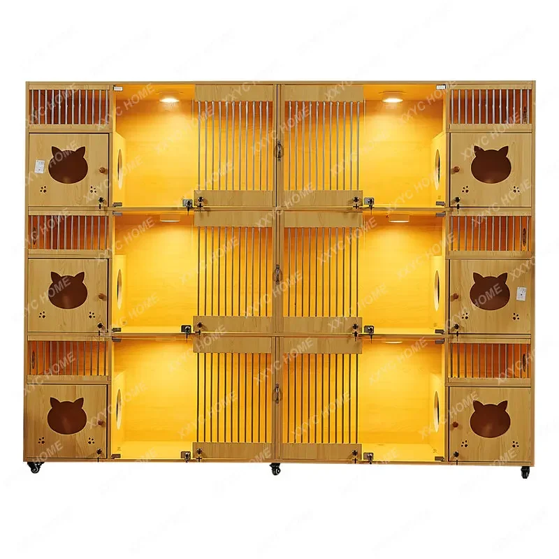 

Cat Cabinet Villa Solid Wood Cage Breeding Cabinet Customized Pet Shop Display Nest Coffee Cattery Foster Care