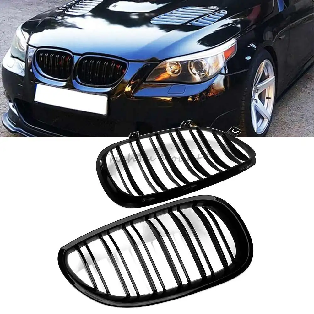 

АБС-пластик, глянцевая черная передняя решетка, сменный комплект для BMW 5 серии E60 E61 2004-2009