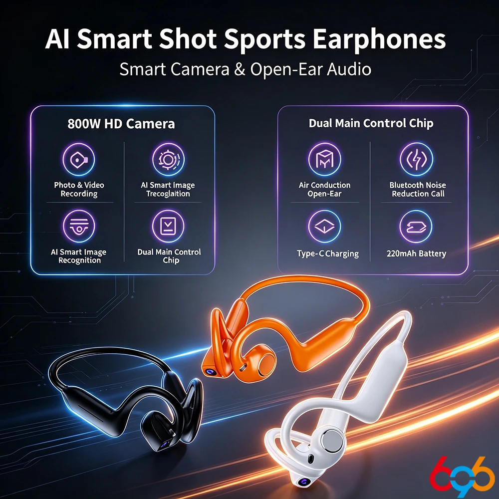 Smart Shooting Sports Earphones Video Intelligent Image Recognition Open Ear Protection Noise Reduction For Calls AI Translation