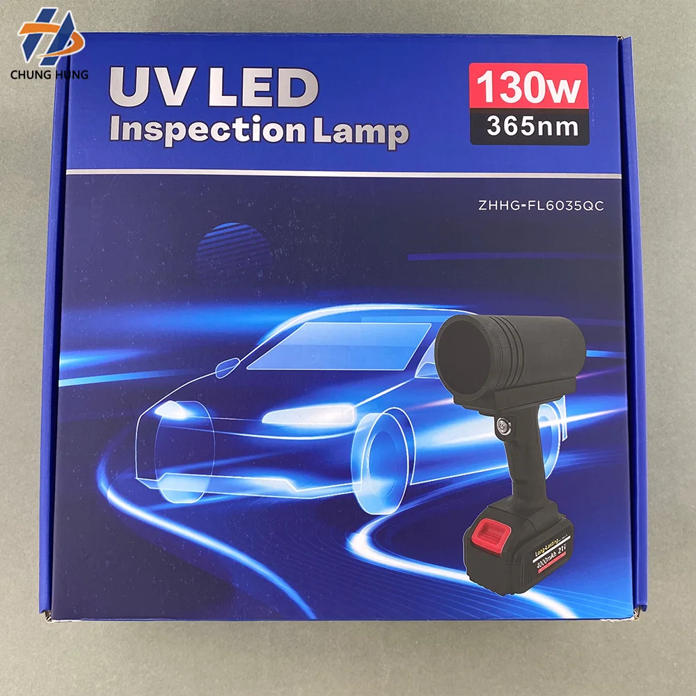 Top Grade 130W Rechargeable Handheld 365nm UV Light, Portable UV Lamp for Car Paint Damage Repair & Vehicle Body Flaw Inspection