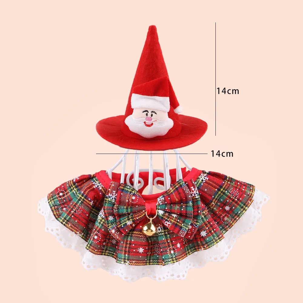 Pet Merry Christmas Accessories Hat Collar Necklace Scarf Suit Santa Eve Matching Christmas Kitten Scarf Cat Christmas Hat Suit