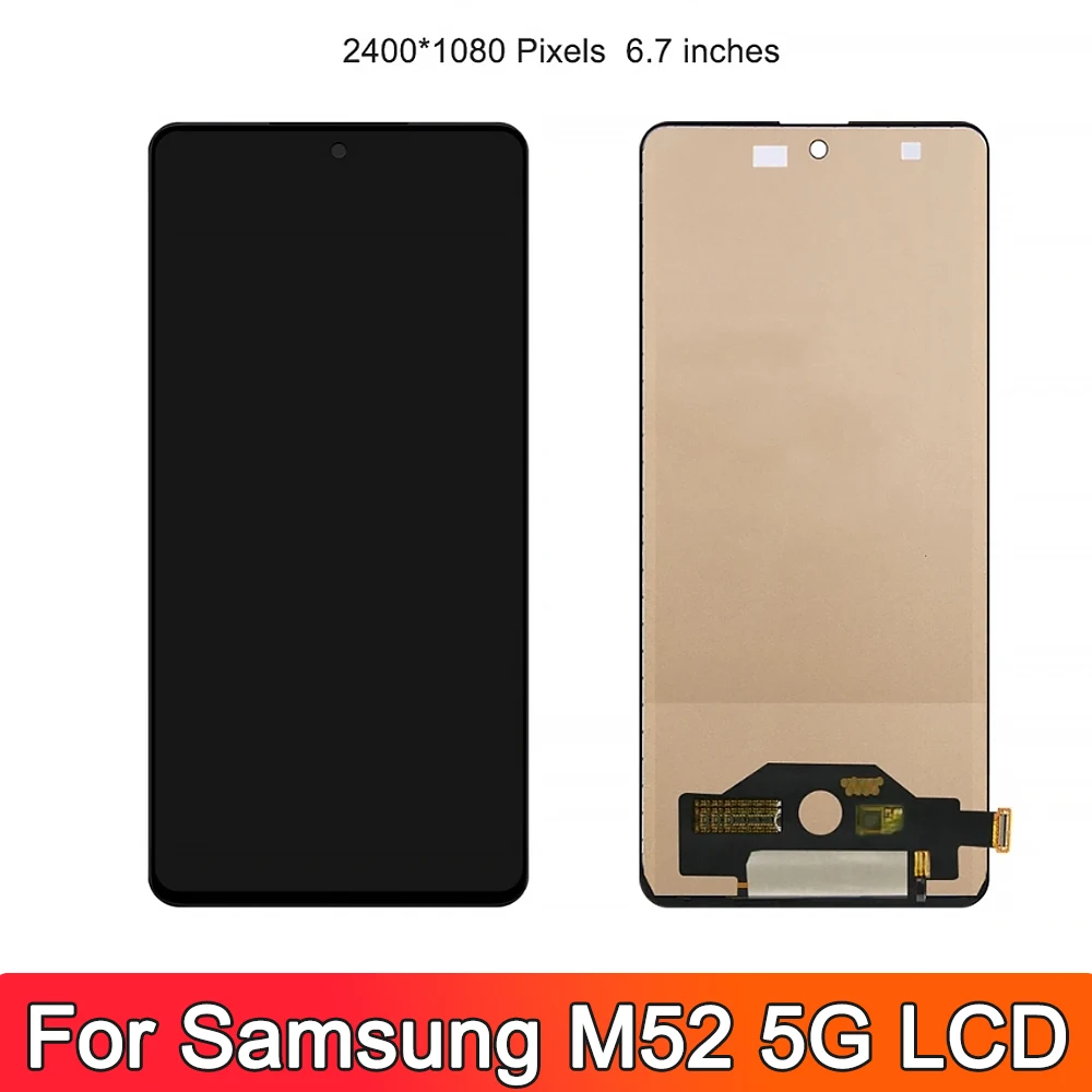 Screen Replacement for Samsung Galaxy M52 5G Lcd Display Digital Touch Screen with Frame for Samsung Galaxy M52 5G M526B M526BR