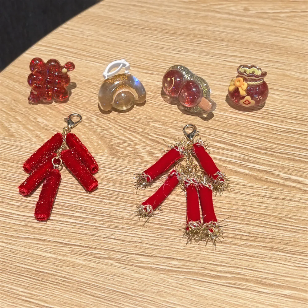 Shoe Charms Festive Red Candied Hawthorn Gold Ingot Chinese Knot Kids Shoe Decoration Premium Lightweight Durable PVC