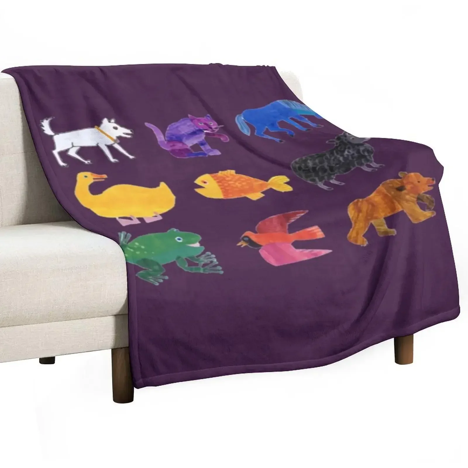 

Eric Carle Animals Throw Blanket Modern Design Soft Blanket for Home Decor
