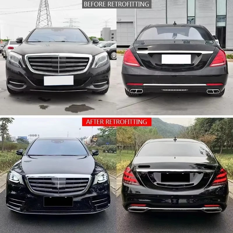 W222 2013-2018 Car Upgrade Kit 2019 S450 Sport Body Including Front Rear Headlights Taillights Fog