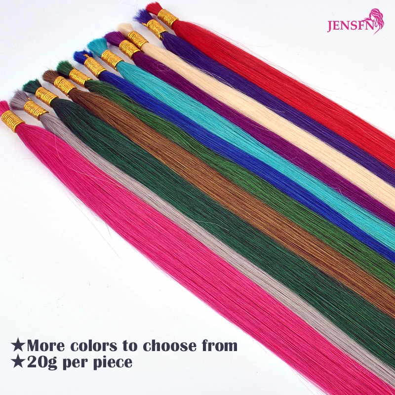 JENSFN Bulk Color Hair Extensions Human Hair Straight 22\