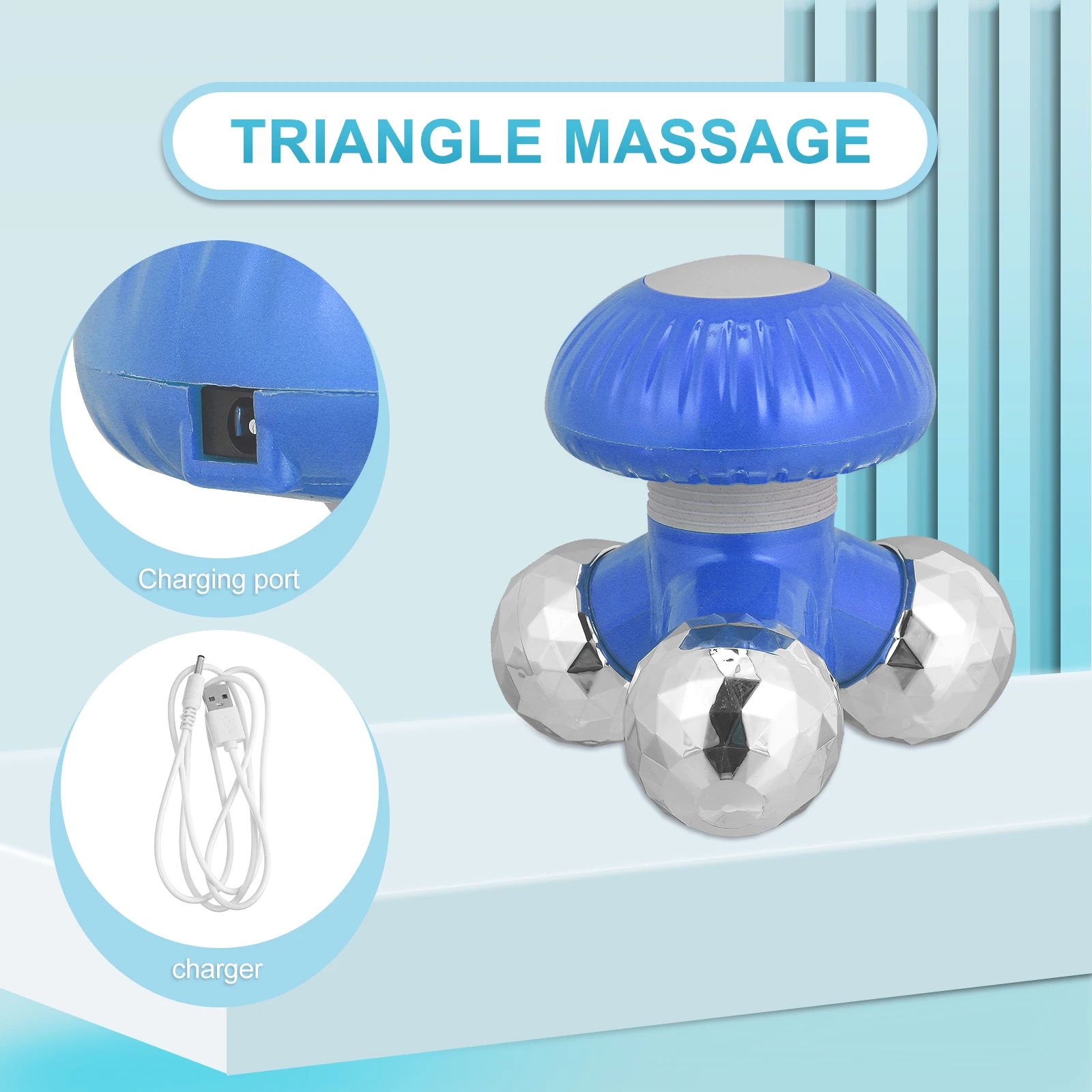 

Premium Electric Body Massager For Home Use Rechargeable Neck Back Shoulder Massage Tool 3-Legged Acupoint Design Portable