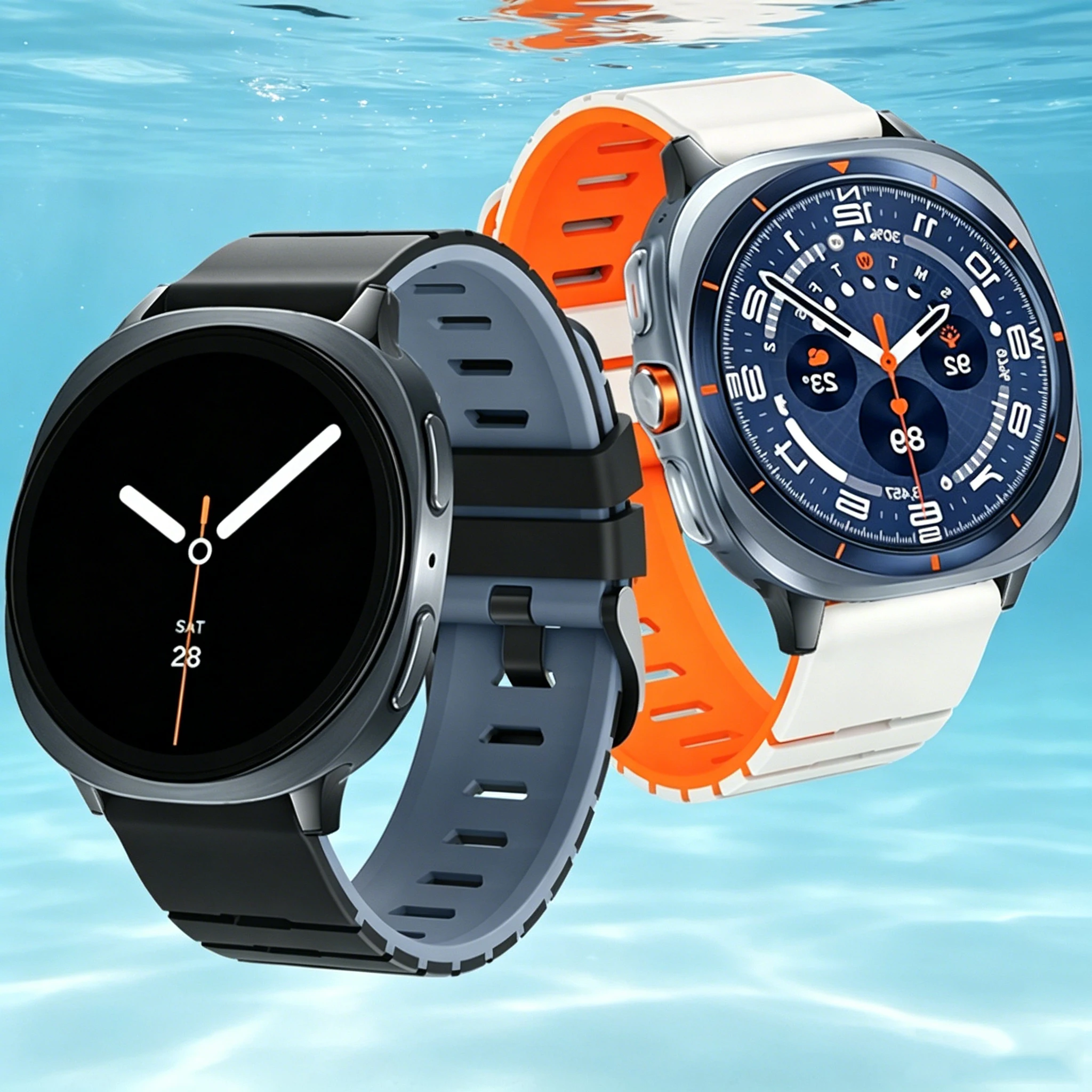 Двухцветный силиконовый ремешок для Samsung Galaxy Watch Ultra 47 мм, спортивный ремешок для Samsung Galaxy Watch 8 44 мм, 40 мм, 8 Classic 46 мм