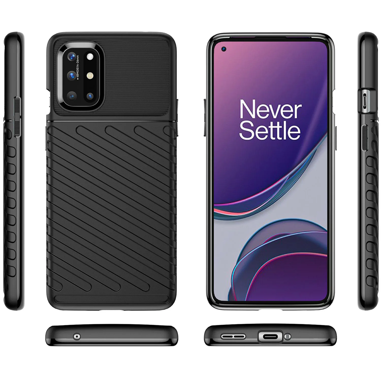 For Oneplus 8T 1+8t Shockproof Thunder Case Half-wrapped Back Cover for oneplus8t Full Protective Luxury Mobile Shell