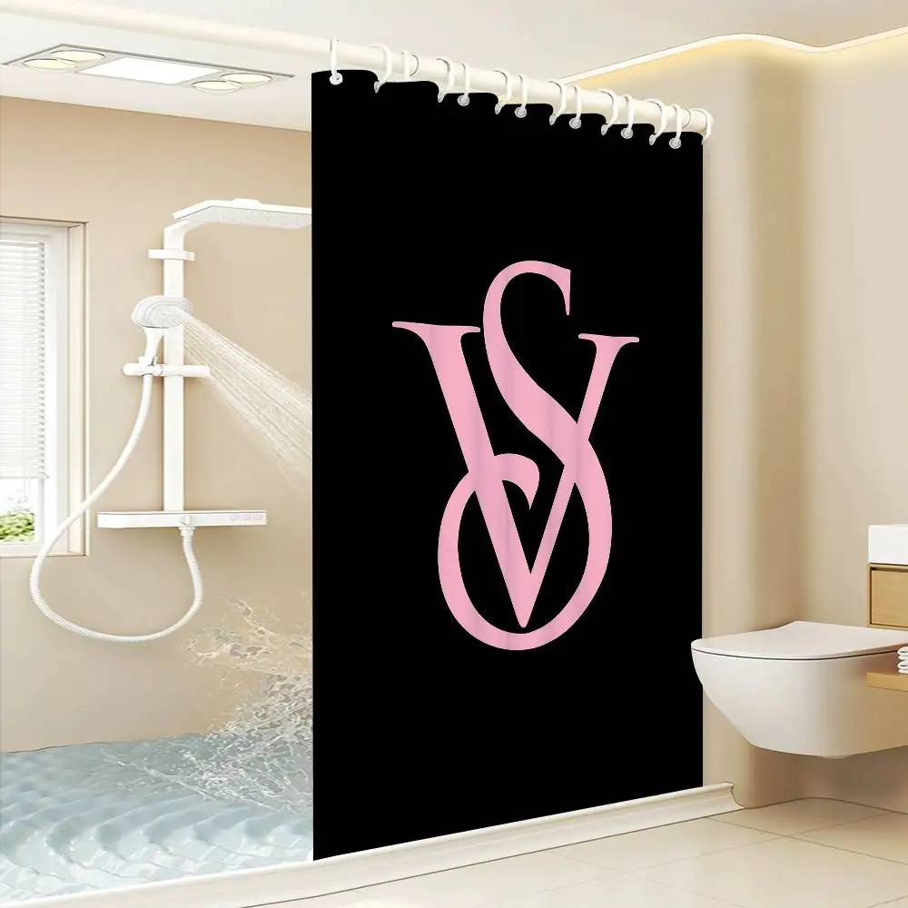 ستارة دش بيضاء V-Victorias-Fashion-S-Secret، ستارة دش مزخرفة للحمام، ستارة دش مقاومة للماء مع خطافات #4