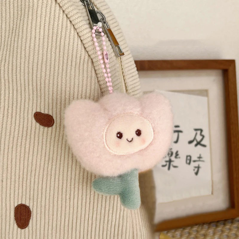 Cute Soft Stuffed Flower Dolls Bag Pendant Cartoon Plush  Keychain Decoration Car Keyring Accessories Girl Gifts